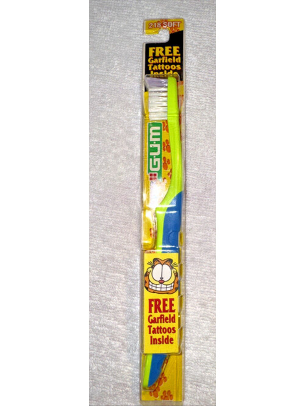 Vintage Garfield Toothbrush Butler GUM Kids Sealed NOS Free Tattoos 218 Soft